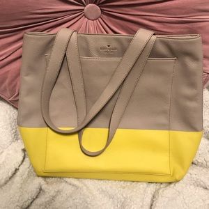 Kate Spade Yellow and Gray Tote